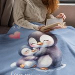 Personalised You're Doing A Great Job Mommy Cute Mama and Baby Animal Soft Throw Blanket with Name and Text Home Decor Mother's Day Gift for Mom