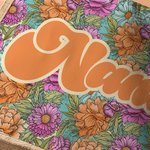Bolsa de yute con nombre personalizada Bohemia de colores con diseño de flores retro Día de la madre Cumpleaños Vacaciones Regalo para mamá Abuela