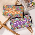 Personalized Bohemian Vintage Floral Name Purse Clutch Wallet Birthday Mother's Day Gift for Her