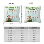Personalisierte Geburt Blume Garten Cartoon Charakter werfen Kissenbezug mit Namen Multicolor Home Decor Muttertag Wertschätzung Geschenk für Oma Mom