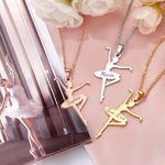Personalisierte zierliche Ballerina Mädchen Halskette Frauen Schmuck mit eingraviertem Namen Jahrestag Geburtstag Geschenk für Ballerina