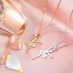 Personalisierte zierliche Ballerina Mädchen Halskette Frauen Schmuck mit eingraviertem Namen Jahrestag Geburtstag Geschenk für Ballerina