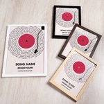 Disco de Vinilo Personalizado Letra de Canción Impresión Marco de Fotos de Madera Colgante Pergamino con Nombre y Texto Decoración del Hogar Regalo de Cumpleaños para Amigo Amante de la Música