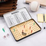 Personalisierte tragbare hölzerne Baseball Cribbage Board mit 12 Pegs 2 Würfel und Name Tin Box 2 Spieler Travel Game Geburtstag Geschenk für Baseball-Liebhaber