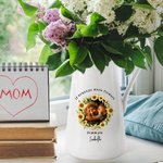 Corona de flores personalizada Foto florero de cerámica con el nombre y el título Decoración del hogar Día de la Madre Cumpleaños Regalo para Mamá Abuela Familia