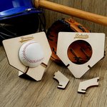 Porta trofeo personalizzato in legno con testo inciso per casa di baseball regalo significativo per allenatori e atleti