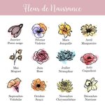 Vase en Céramique Personnalisé avec 1-6 Noms et Fleurs de Naissance Décoration d'Intérieur Cadeau Anniversaire Fête des Mères pour Maman Grand-mère