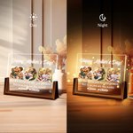 Personalisierte Happy Mother's Day Acryl LED-Nachtlicht mit Namen und hölzernen Basis Schreibtisch Dekor Muttertag Geburtstag Geschenk für Mama Oma