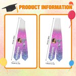 Fajín de graduación personalizado con purpurina multicolor de la promoción de 2025 con foto y nombre Regalo de recuerdo de graduación para los compañeros de promoción de los graduados