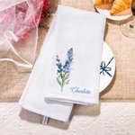 Gepersonaliseerde Waterverf Geboortebloem 100% Katoenen Wafel Theedoek met Naam Keuken Decor Verjaardag Moederdag Cadeau voor Vrouwen