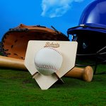 Porta trofeo personalizzato in legno con testo inciso per casa di baseball regalo significativo per allenatori e atleti