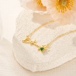 Personalised Dainty Name Necklace with Heart Birthstone Valentine's Day Birthday Anniversary Gift for Women