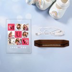 Luz de Noche LED Acrílica Personalizada Love You Mom con Base de Madera y Fotos Día de la Madre Día de Acción de Gracias Regalo de Cumpleaños para Mamá