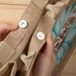 Bolsa de yute de gran capacidad Daisy azul claro personalizada con 1-8 nombres Regalo de cumpleaños para mamá en el Día de la Madre