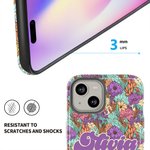 Gepersonaliseerde Boheemse Retro Floral Slim telefoonhoesje voor iPhone Samsung met naam elektronische accessoires verjaardag Moederdag cadeau voor vrouwen