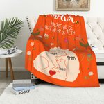 Manta personalizada con nombres en forma de osito floral multicolor para abrazar a la familia Regalo de cumpleaños para el Día de la Madre para la abuela y la madre