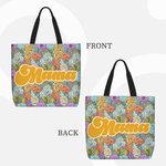 Personalisierte Bohemian Retro Floral Wiederverwendbare Tragetasche mit Nickname und Fächer Muttertag Geburtstag Geschenk für Frauen