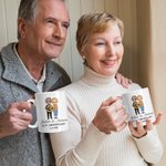 Personalized Balloon Cartoon Character Couple Anniversary Ceramic Mug with Names and Text Anniversary Valentine's Day Gift for Couple