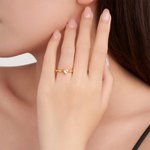 Personalized Dainty Heart Birthstone Zircon Promise Ring with Engraved Name Birthday Mother's Day Wedding Gift for Women