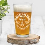 Personalized Congrats Be My Family or Friend Title Fist Bump Design 16 oz Beer Pint Glass with Name Birthday Father's Day Gift for Dad Drinkers