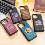 Personalizada acuarela de dibujos animados Chica Nacimiento Flor Libro de cuero Flip Cartera Funda de teléfono con nombre y RFID Bloqueo Tarjetero Regalo de cumpleaños para las mujeres