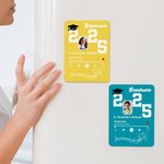 Personalisierte 2025 Bachelor-Hut musikalische Noten Spieler Kühlschrank Magnet mit Foto und Name Home Decor Graduierung Geschenk für Absolventen Freunde