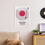 Disco de Vinilo Personalizado Letra de Canción Impresión Marco de Fotos de Madera Colgante Pergamino con Nombre y Texto Decoración del Hogar Regalo de Cumpleaños para Amigo Amante de la Música
