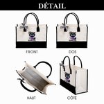 Sac Fourre-tout en Toile Personnalisé avec Nom et Motif d'Animal ou Personnage Fantaisiste Cadeau Anniversaire pour Amoureux du Café Famille Ami