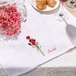 Gepersonaliseerde Waterverf Geboortebloem 100% Katoenen Wafel Theedoek met Naam Keuken Decor Verjaardag Moederdag Cadeau voor Vrouwen