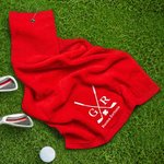 Asciugamano personalizzato a tema di golf ricamato con iniziali e testo multicolore 100% cotone accessorio sportivo regalo per amanti di golf