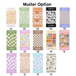 Personalisiertes Sommerblumen Kokosnuss Karomuster Strandtuch mit Namen Schnell Trocknend Reise Zubehör Geburtstag Geschenk für Kinder Familie Freunde