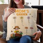 Personalisierte Geburt Blume Garten Cartoon Charakter werfen Kissenbezug mit Namen Multicolor Home Decor Muttertag Wertschätzung Geschenk für Oma Mom
