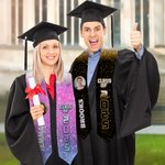 Fajín de graduación personalizado con purpurina multicolor de la promoción de 2025 con foto y nombre Regalo de recuerdo de graduación para los compañeros de promoción de los graduados