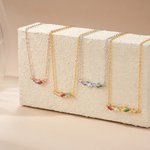 Personalized 2-7 Rectangular Birthstones Zigzag Necklace Dainty Jewelry Birthday Anniversary Mother's Day Gift for Women