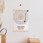 Disco de Vinilo Personalizado Letra de Canción Impresión Marco de Fotos de Madera Colgante Pergamino con Nombre y Texto Decoración del Hogar Regalo de Cumpleaños para Amigo Amante de la Música