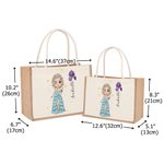 Sac en toile de jute avec nom et poignée Anniversaire Fête des mères Cadeau d'enterrement de vie de jeune fille pour les femmes