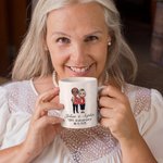 Personalized Balloon Cartoon Character Couple Anniversary Ceramic Mug with Names and Text Anniversary Valentine's Day Gift for Couple