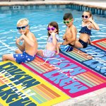 Personalized Multicolor Stripe Design Cousin Crew Quick Dry Oversized Beach Towel with Name Summer Vacation Travel Essentials Gift for Family Kids