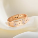 Henkilökohtainen Shining Star Zirkoni sormus kaiverrettu nimi hieno korut häät syntymäpäivä äitienpäivä lahja hänelle