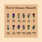 Signet en Métal Personnalisé avec Fleurs de Naissance et Noms Gravés Cadeau Anniversaire Fête des Mères pour Maman Mamie Amoureuse de Lecture