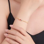 Personalizada 2-7 Rectangular Birthstones Zigzag pulsera con circón Dainty Joyería Cumpleaños Día de la Madre de regalo para las mujeres