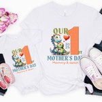 Personalised First Mother's Day Dinosaur Fantasy Unicorn Animal 100% Cotton T-shirt Baby Bodysuit with Name and Year Mother's Day Gift for Mom Baby