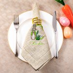 Personalized Peter Rabbit Linen Napkin with Embroidered Initial and Name Easter Table Decoration Gift for Family Friends