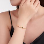Personalizada 2-7 Rectangular Birthstones Zigzag pulsera con circón Dainty Joyería Cumpleaños Día de la Madre de regalo para las mujeres