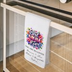 Toalla de Té de Algodón Absorbente Personalizada Best Mom Ever Flower Waffle con 1-6 Nombres Accesorios de Cocina Regalo de Cumpleaños Día de la Madre para la Abuela Mamá