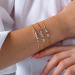 Personalizada 2-7 Rectangular Birthstones Zigzag pulsera con circón Dainty Joyería Cumpleaños Día de la Madre de regalo para las mujeres