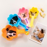 Personalisierter Mehrfarbiger Pfotenform Hundefutter Löffel mit Hundefoto Namen Tiernahrung Löffel Schaufel Haustier Party Geschenk für Hundebesitzer