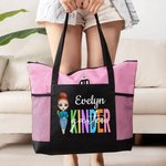 Personalizada Diferentes Grados Cartoon Character Impermeable Bolsa de Malla con Nombre Cumpleaños Día del Maestro Apreciación Regalo para Profesores