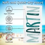 Personalized Multicolor Name Oversized Quick Dry Beach Towel Travel Essentials Summer Vacation Gift for Family Friends
