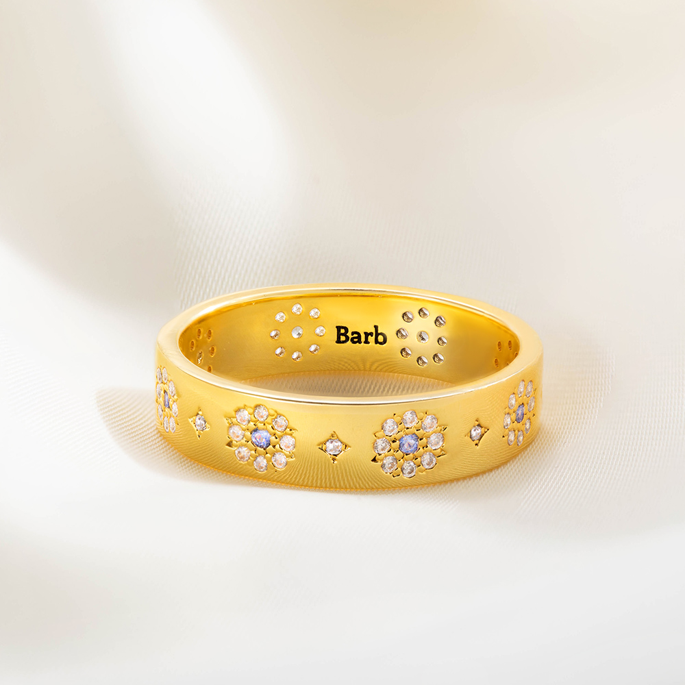 Bague personnalisée en zircon étoile brillante avec nom gravé Bijoux exquis Mariage Anniversaire Fête des mères Cadeau pour elle